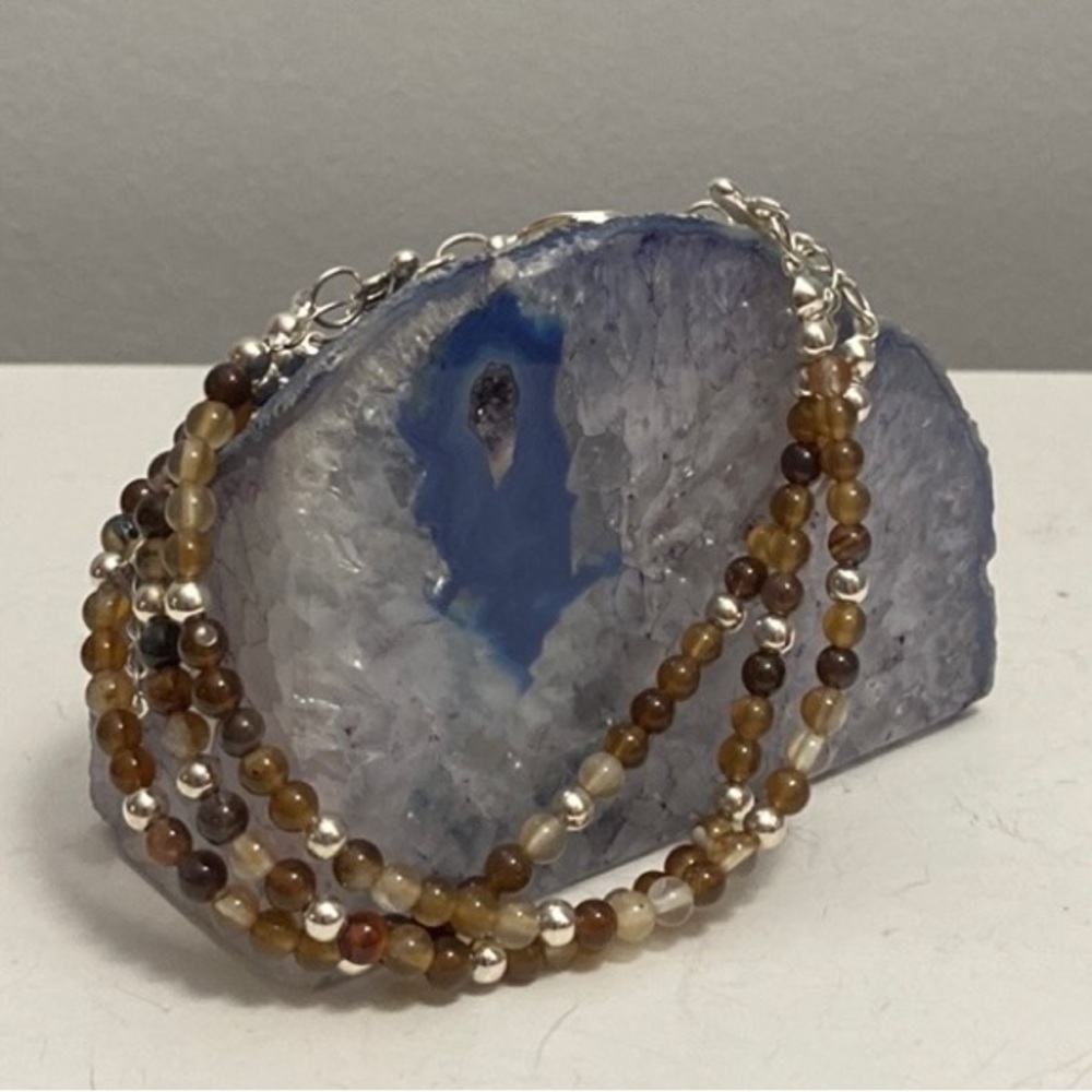 Bracelet - NEW Agate triple-strand